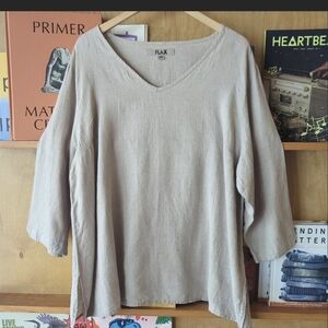 Flax beige linen top Size 1G